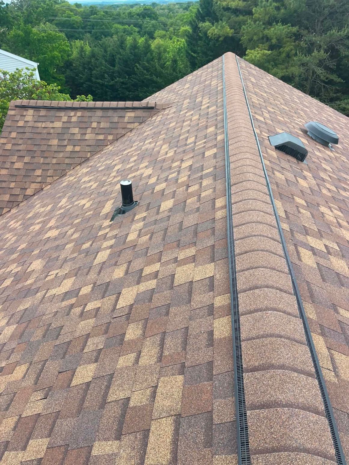 Completed architectural shingle roof