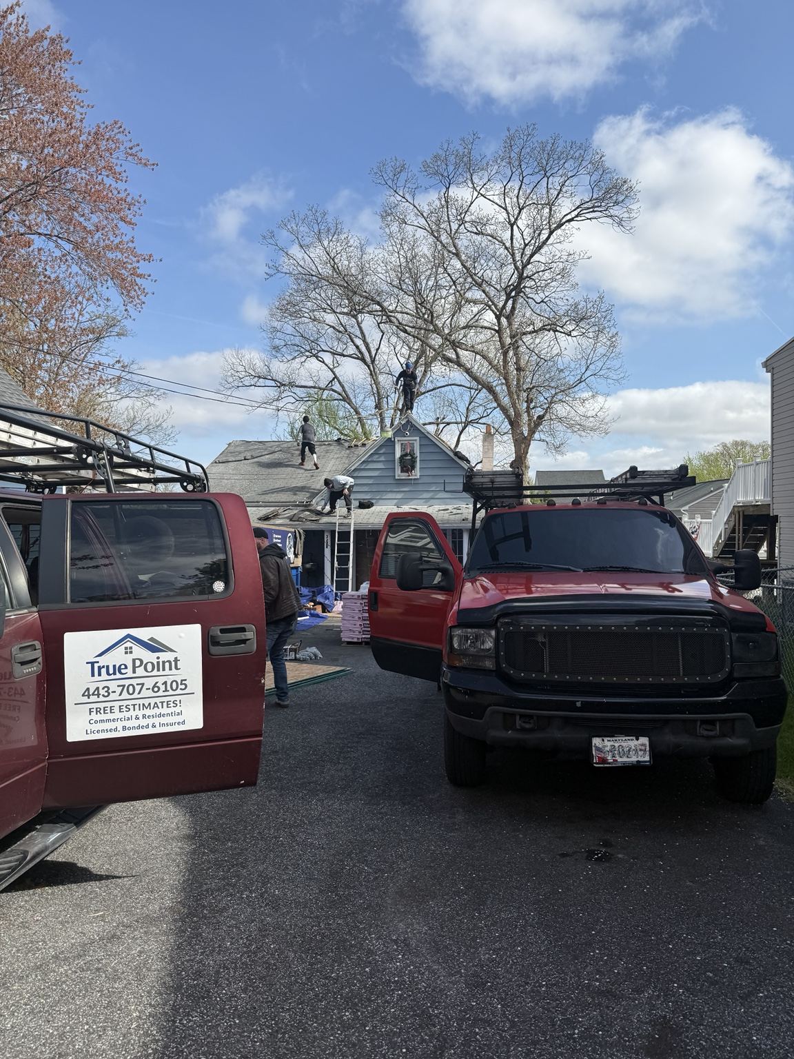 TruePoint trucks and crew at project